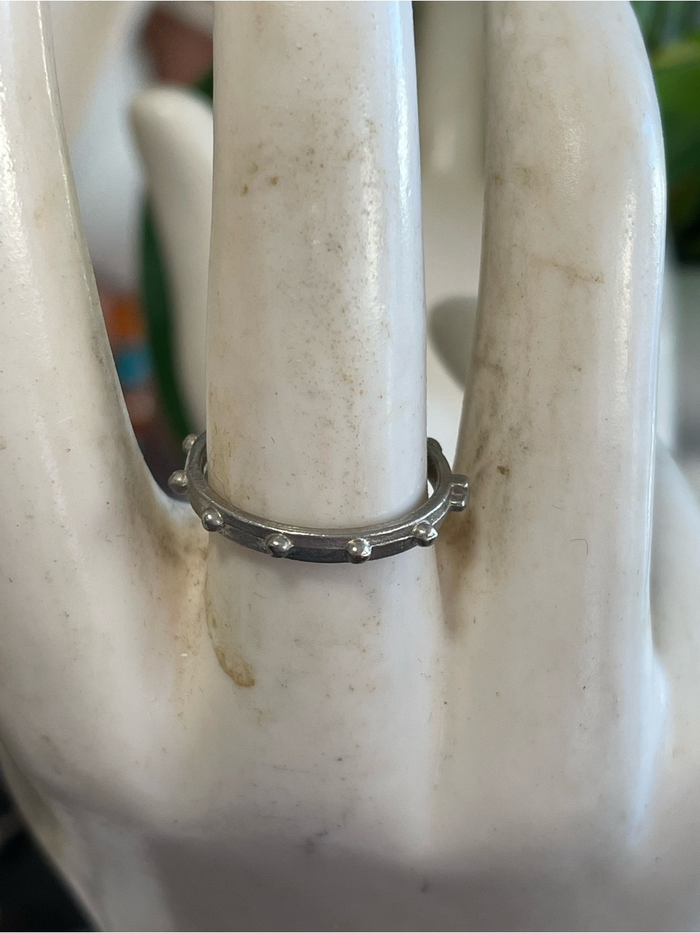 Silver Dot Accent Stackable Band